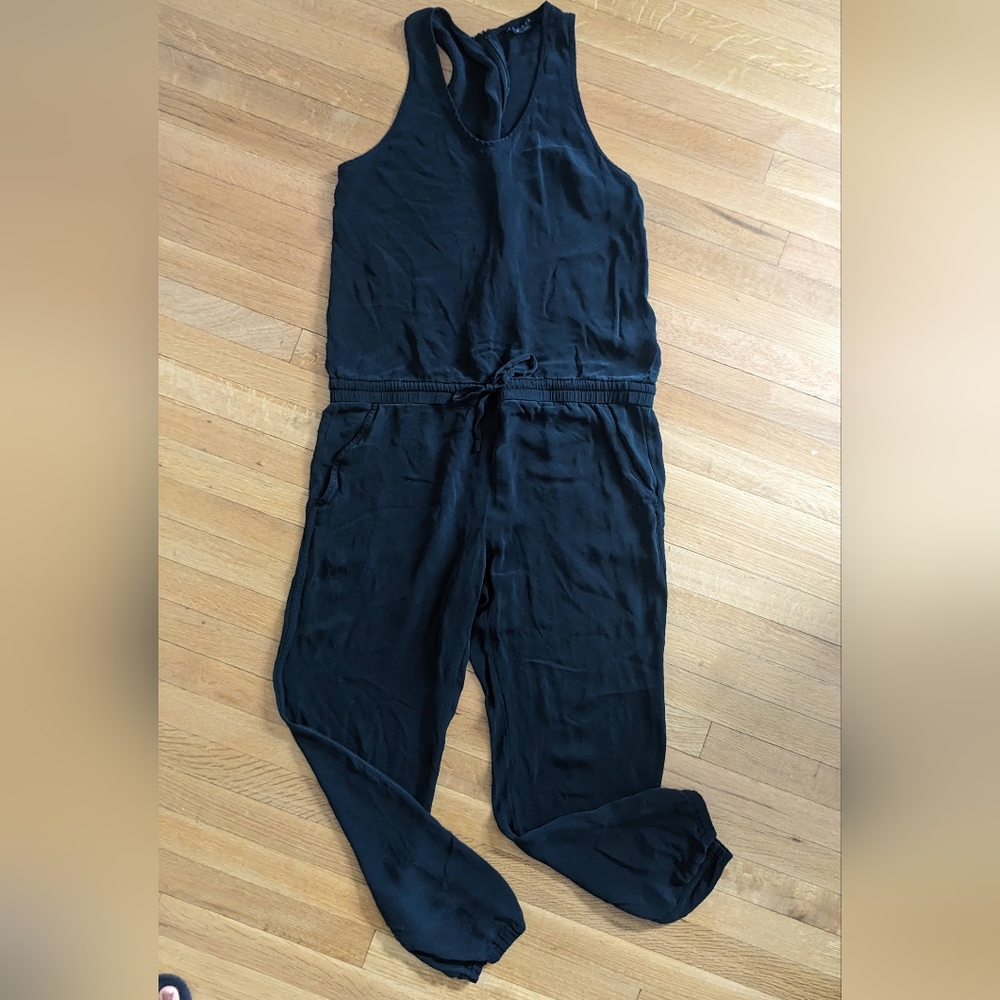 Theory Black Silk Tank Jumpsuit. Size L